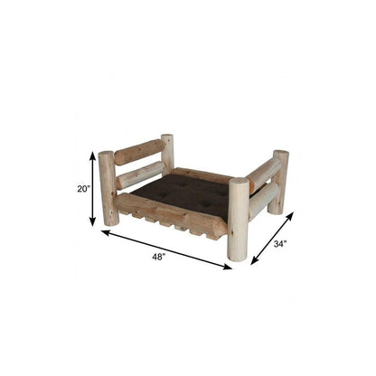 20" X 48" Natural Solid Wood Pet Bed Frame HomeRoots