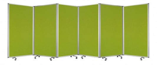 71" Green Iron Folding Six Panel Screen Room Divider HomeRoots
