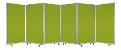 71" Green Iron Folding Six Panel Screen Room Divider HomeRoots