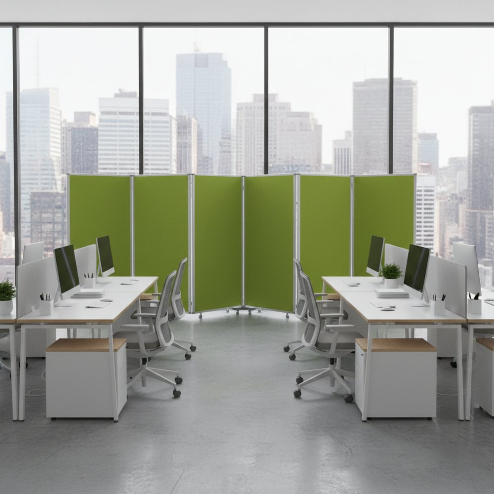 71" Green Iron Folding Six Panel Screen Room Divider HomeRoots