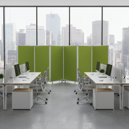 71" Green Iron Folding Six Panel Screen Room Divider HomeRoots