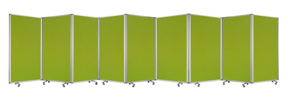 71" Green Iron Folding Nine Panel Screen Room Divider HomeRoots