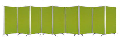 71" Green Iron Folding Nine Panel Screen Room Divider HomeRoots