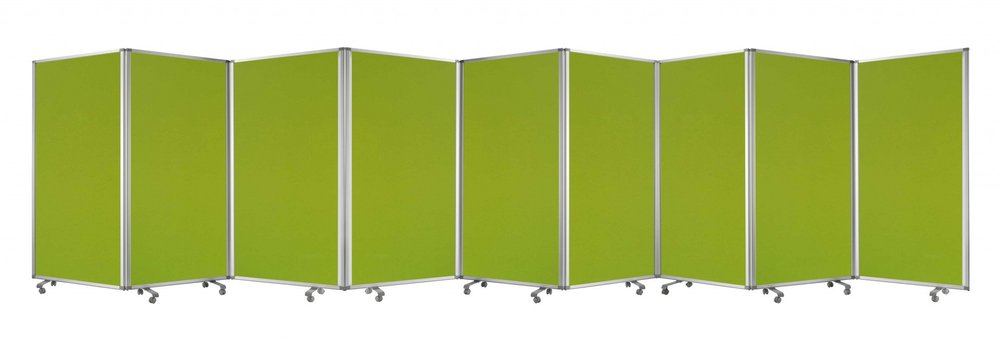 71" Green Iron Folding Nine Panel Screen Room Divider HomeRoots