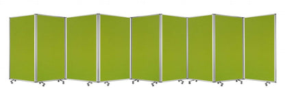 71" Green Iron Folding Nine Panel Screen Room Divider HomeRoots