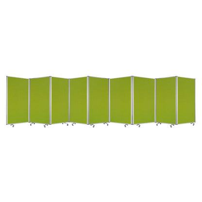 71" Green Iron Folding Nine Panel Screen Room Divider HomeRoots
