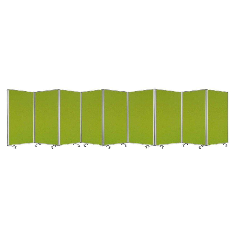 71" Green Iron Folding Nine Panel Screen Room Divider HomeRoots