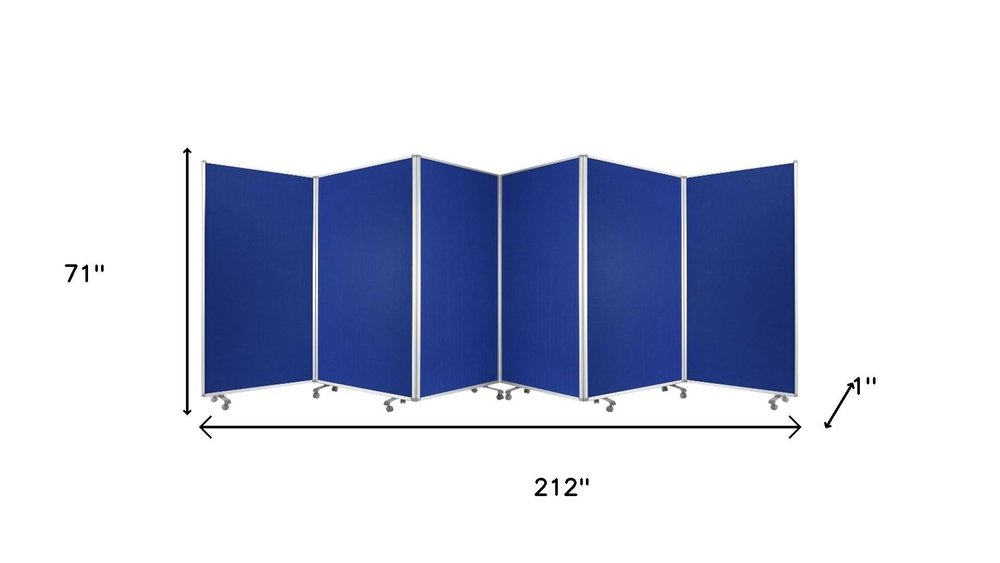 71" Green Iron Folding Six Panel Screen Room Divider HomeRoots