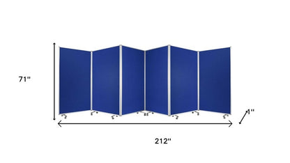 71" Green Iron Folding Six Panel Screen Room Divider HomeRoots