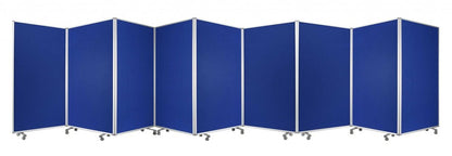 71" Green Iron Folding Nine Panel Screen Room Divider HomeRoots