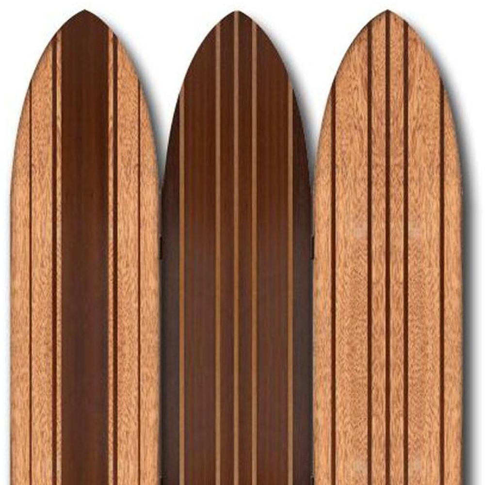 71" Brown Wood Folding Three Panel Screen Room Divider HomeRoots