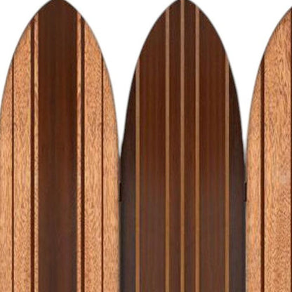 71" Brown Wood Folding Three Panel Screen Room Divider HomeRoots