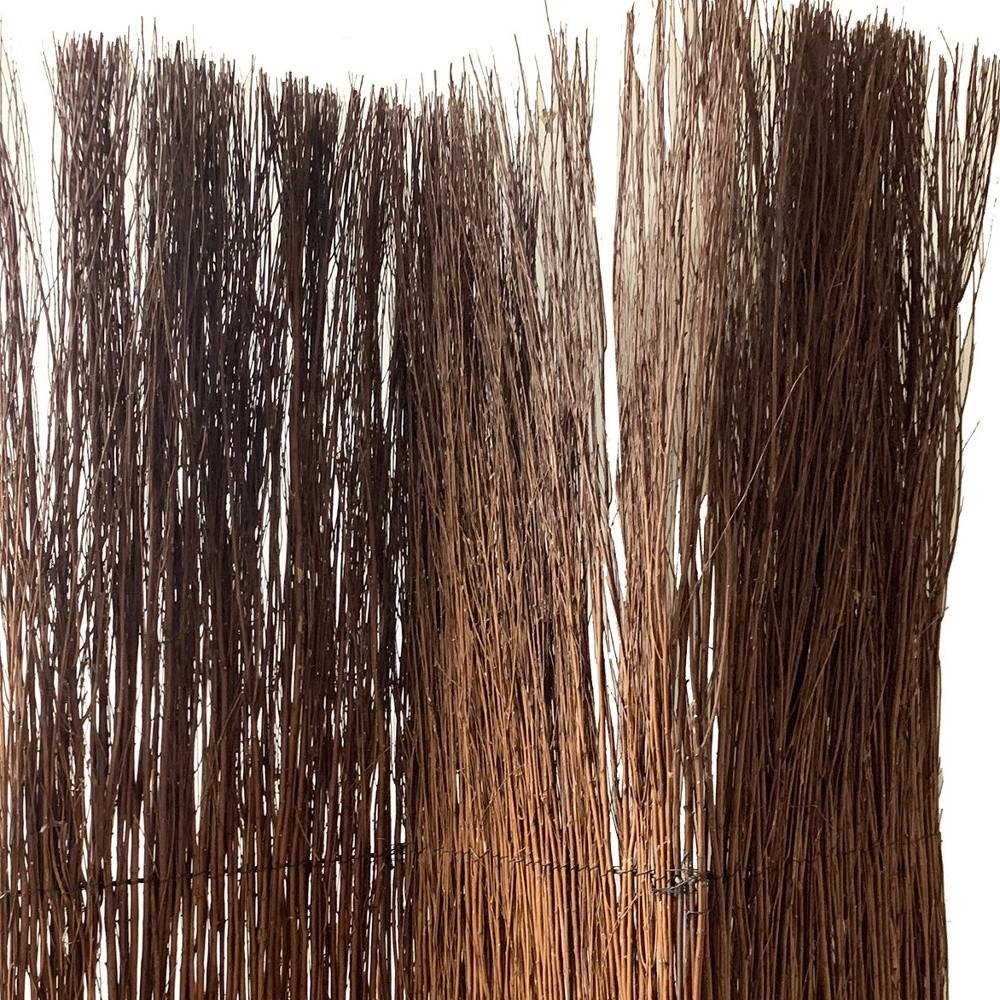 84" Brown Rattan Folding Three Panel Screen Room Divider HomeRoots