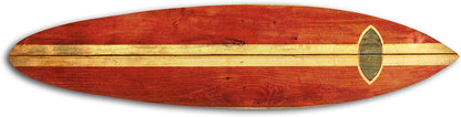 76" X 18" X 1" Walnut Manufactured Wood Surfing Wall Decor