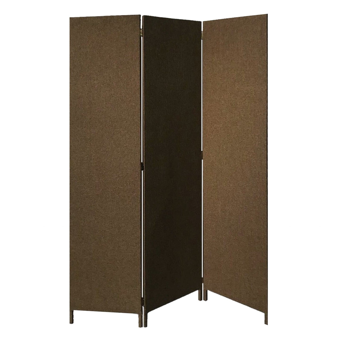 71" Brown Folding Three Panel Screen Room Divider HomeRoots