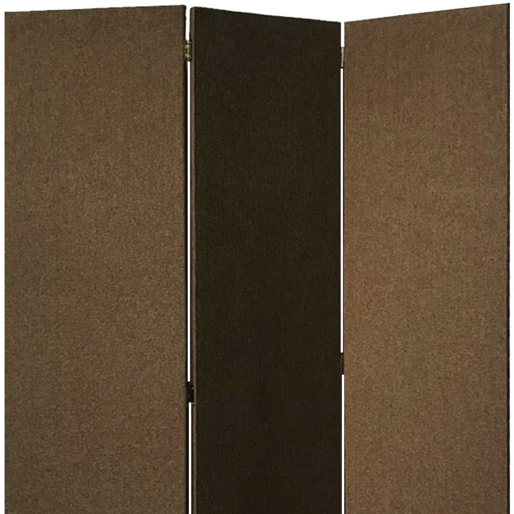 Beige Upholstered 3 Panel Room Divider Screen