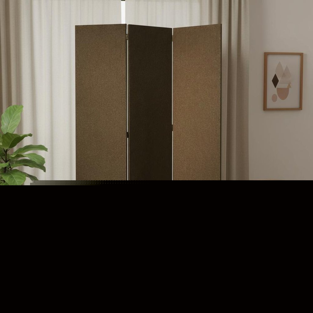 71" Brown Folding Three Panel Screen Room Divider HomeRoots