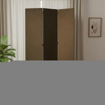 71" Brown Folding Three Panel Screen Room Divider HomeRoots