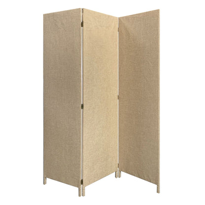 71" Brown Folding Three Panel Screen Room Divider HomeRoots