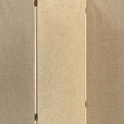 Beige Upholstered 3 Panel Room Divider Screen