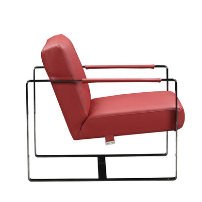 28" Camel And Black Genuine Leather Arm Chair HomeRoots