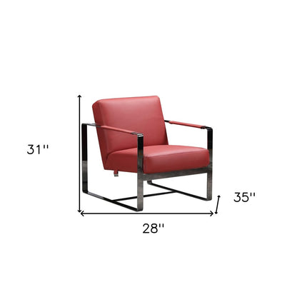 28" Camel And Black Genuine Leather Arm Chair HomeRoots