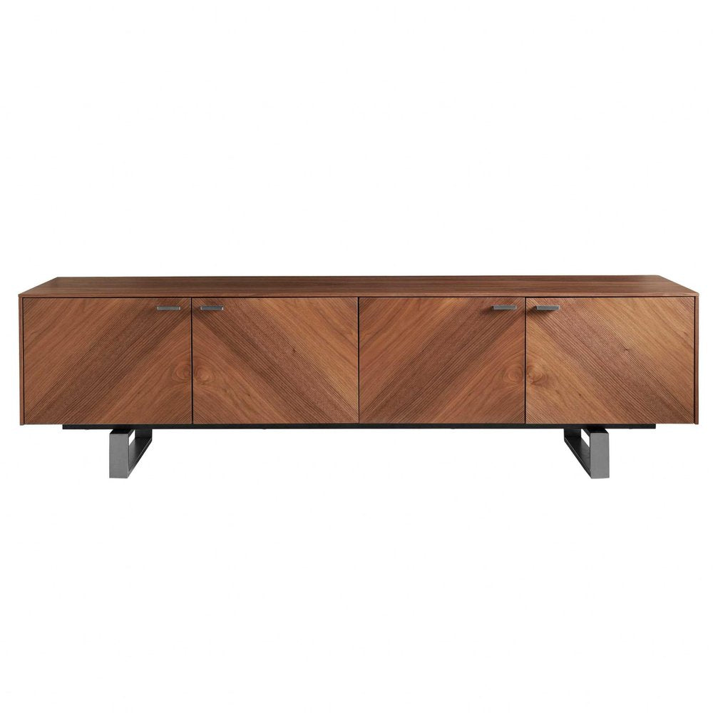 71" Brown Wood Cabinet_Enclosed storage TV Stand HomeRoots