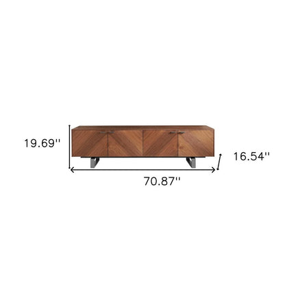 71" Brown Wood Cabinet_Enclosed storage TV Stand HomeRoots