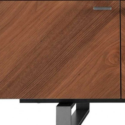 71" Brown Wood Cabinet_Enclosed storage TV Stand HomeRoots