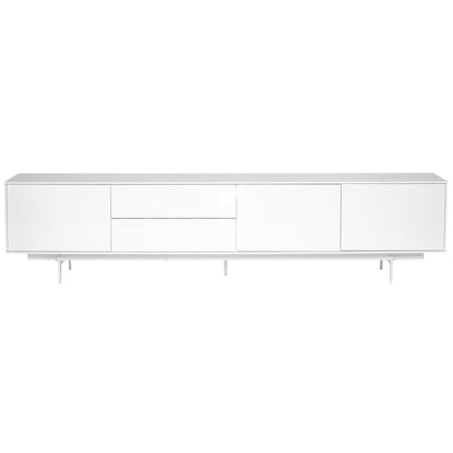 82" White Manufactured And Wood Cabinet Enclosed Storage TV Stand HomeRoots