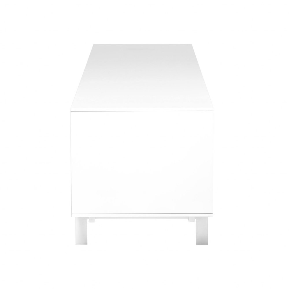 82" White Manufactured And Wood Cabinet Enclosed Storage TV Stand HomeRoots
