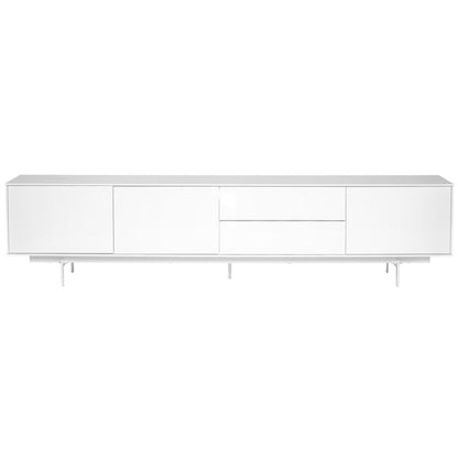 82" White Manufactured And Wood Cabinet Enclosed Storage TV Stand HomeRoots