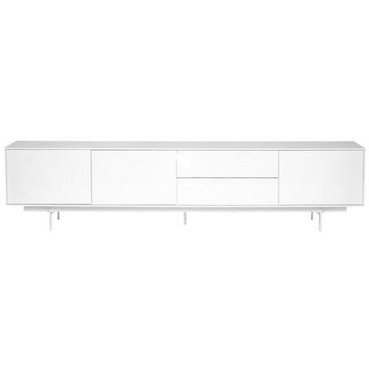 82" White Manufactured And Wood Cabinet Enclosed Storage TV Stand - FurniFindUSA