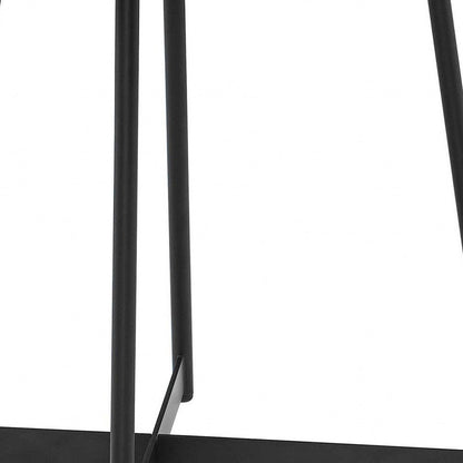 22" Brown and Black Wood and Steel Round Cross Legs End Table HomeRoots