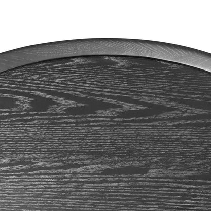 35" Black Wood And Metal Round Frame Coffee Table HomeRoots