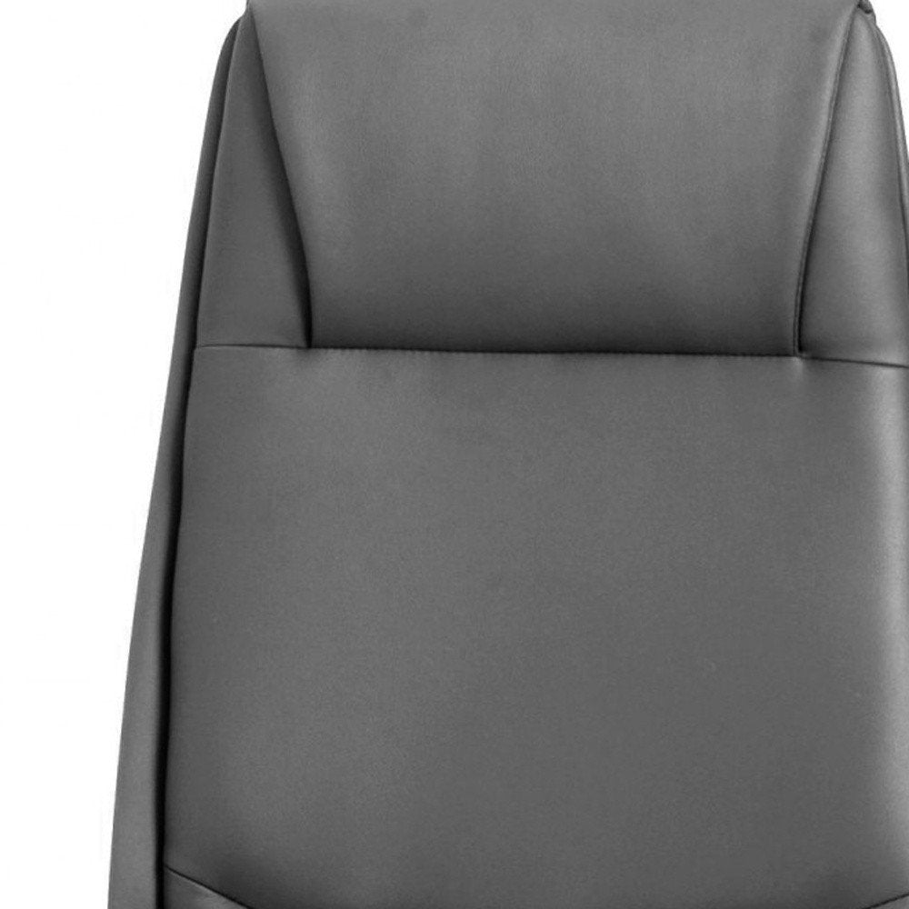 Gray and Silver Adjustable Swivel Faux Leather Rolling Executive Office Chair HomeRoots