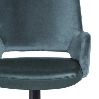 Blue and Black Adjustable Swivel Fabric Rolling Office Chair HomeRoots