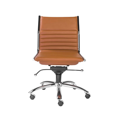 Amber and Silver Adjustable Swivel Faux Leather Rolling Conference Office Chair