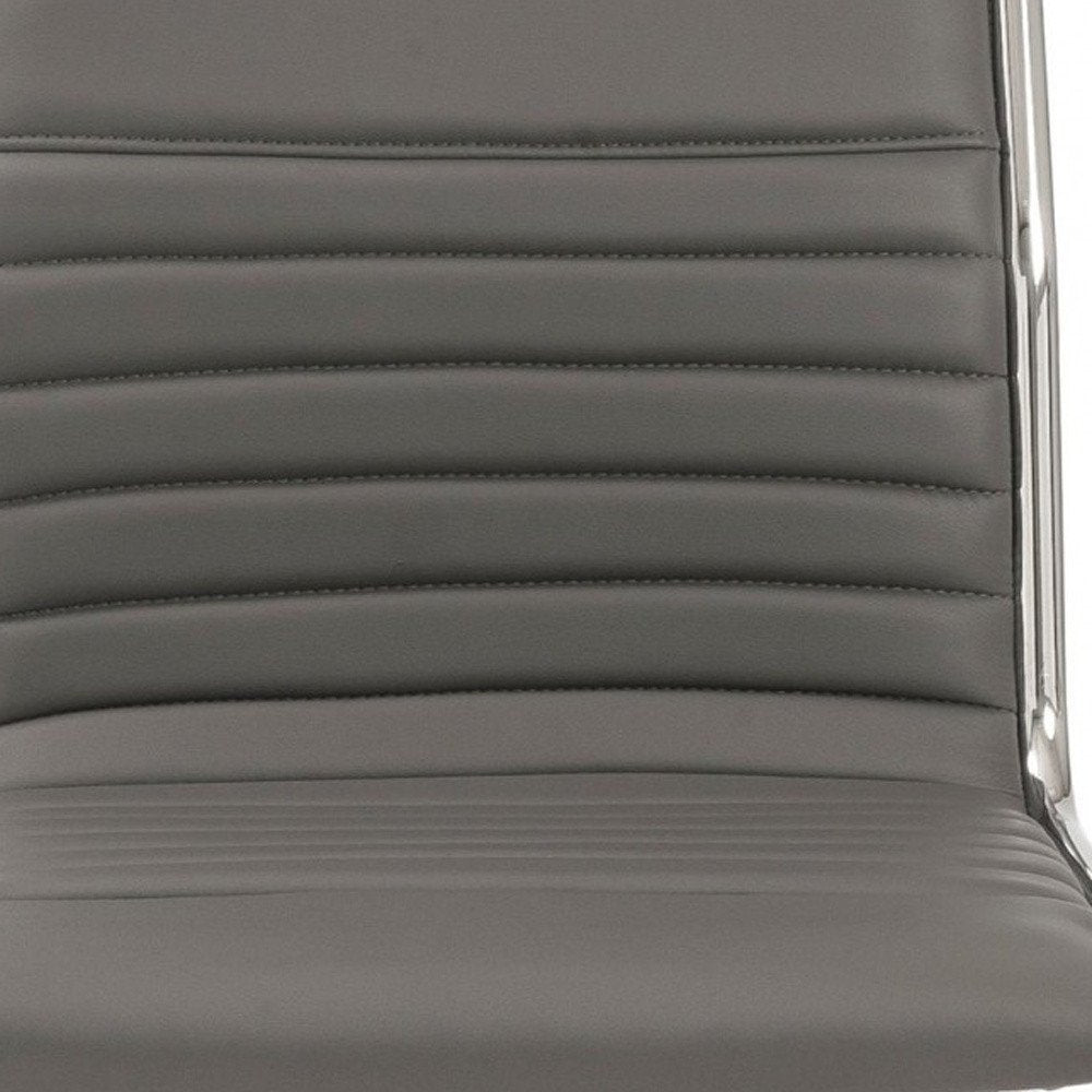 Gray and Silver Adjustable Swivel Faux Leather Rolling Conference Office Chair HomeRoots