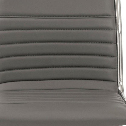 Gray and Silver Adjustable Swivel Faux Leather Rolling Conference Office Chair HomeRoots