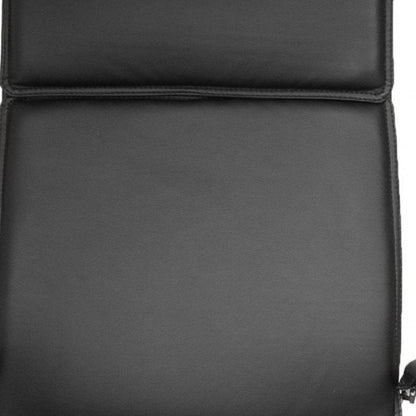 Black and Silver Adjustable Swivel Faux Leather Rolling Executive Office Chair HomeRoots