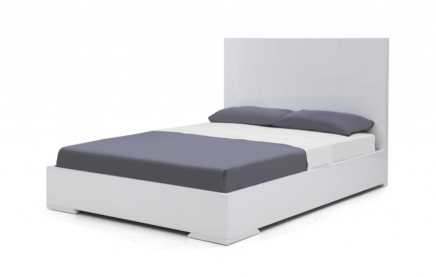 Contemporary White Queen Platform Bed - FurniFindUSA