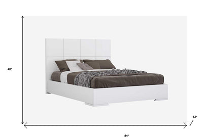 Contemporary White Queen Platform Bed - FurniFindUSA