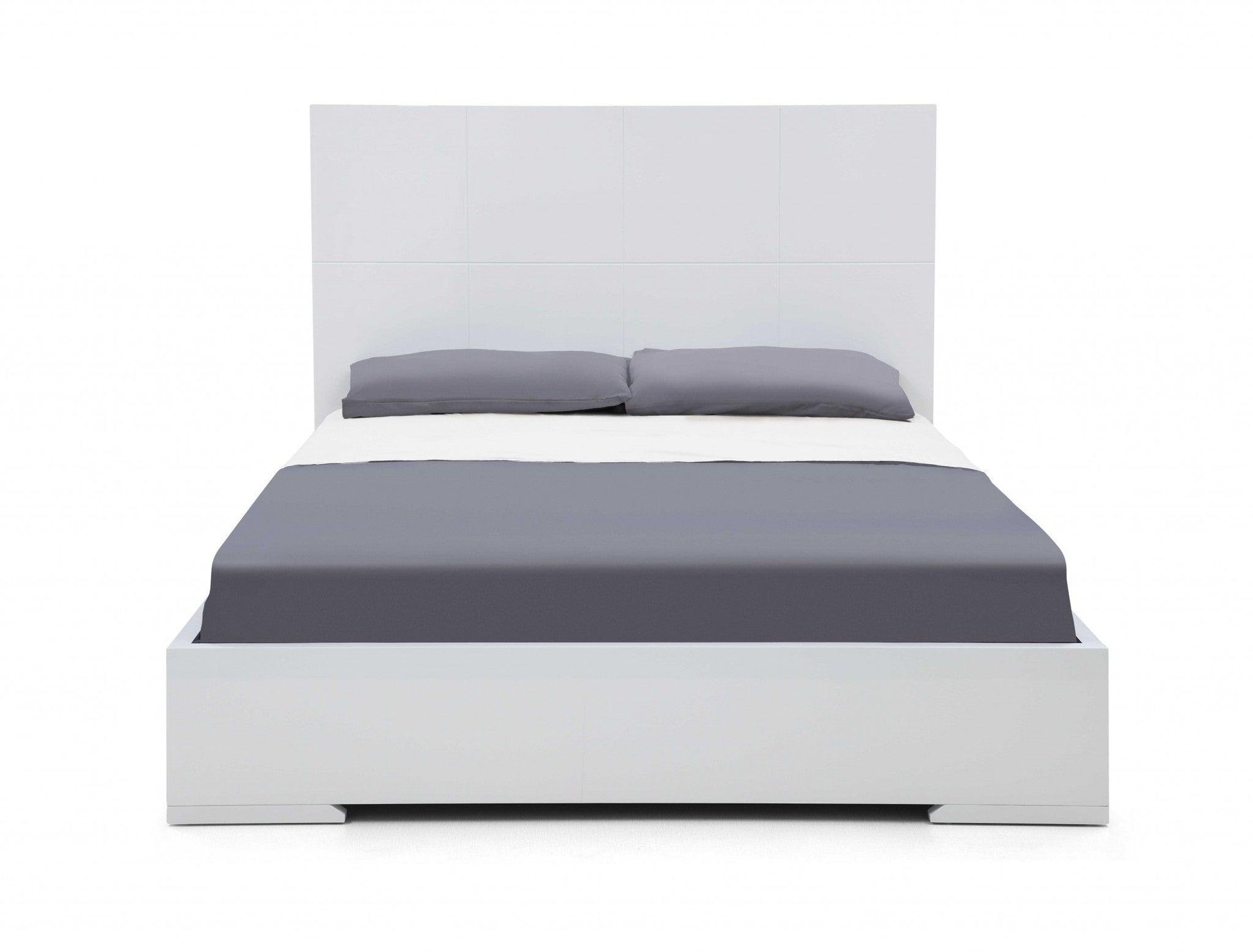 Contemporary White Queen Platform Bed - FurniFindUSA