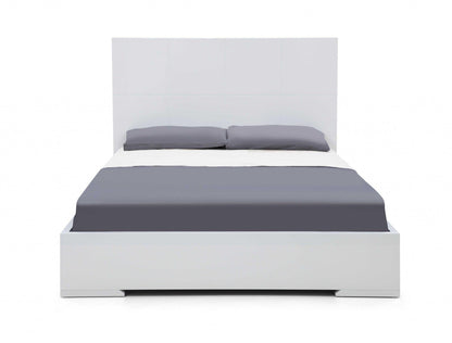 Contemporary White Queen Platform Bed - FurniFindUSA