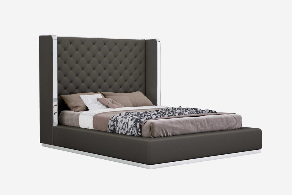 75 X 91 X 60 Dark Grey Queen Bed HomeRoots