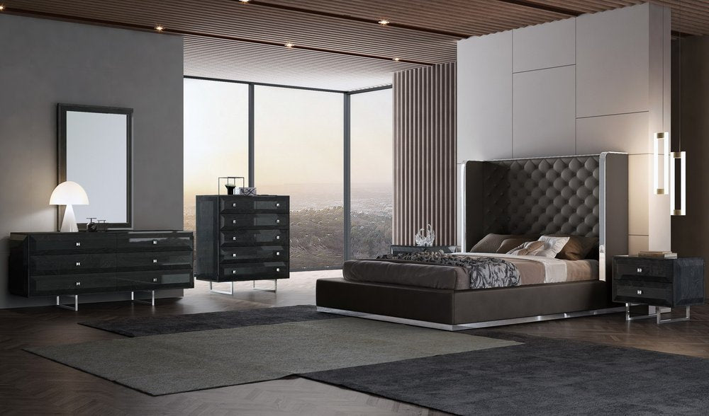 75 X 91 X 60 Dark Grey Queen Bed HomeRoots
