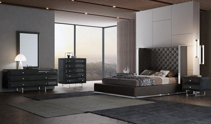 75 X 91 X 60 Dark Grey Queen Bed HomeRoots