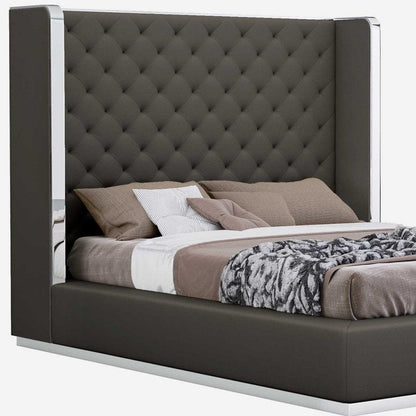 75 X 91 X 60 Dark Grey Queen Bed HomeRoots