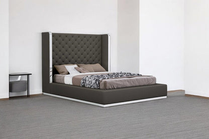 75 X 91 X 60 Dark Grey Queen Bed HomeRoots